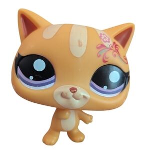 LPS Jumbo Orange Cat LPSO Design Purple Eyes Large Figure VHTF 2010